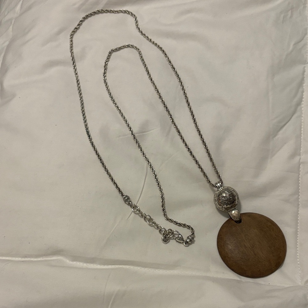 Brighton Silver and Brown‎ Pendant Necklace Adjustable Length